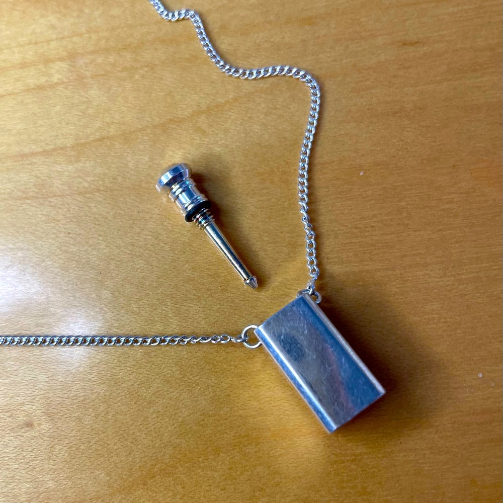 Sterling Silver Perfume Flask Necklace